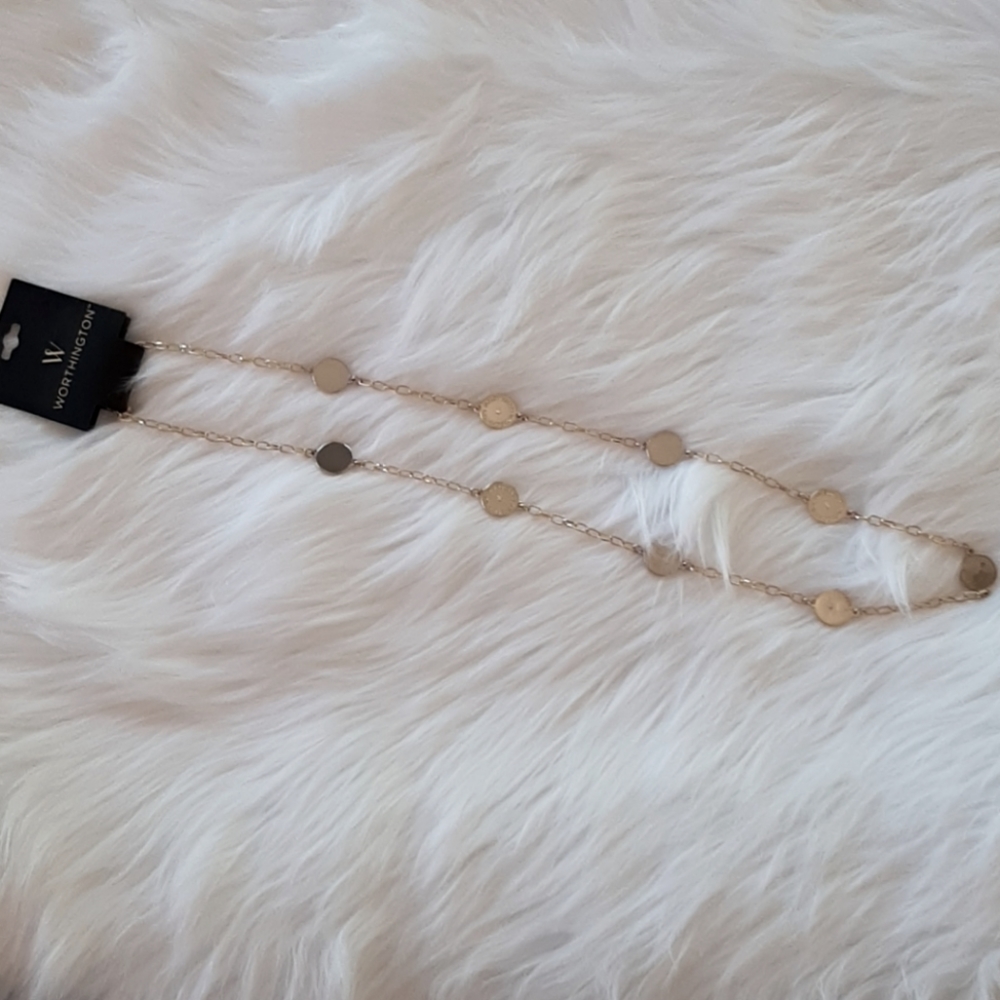 GOLD AND SILVER DISK NECKLACE - Picture 7 of 7
